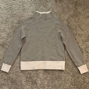 LIKE NEW Club Monaco Women’s Cashmere Knit Striped Mock Neck Pullover Sweater
